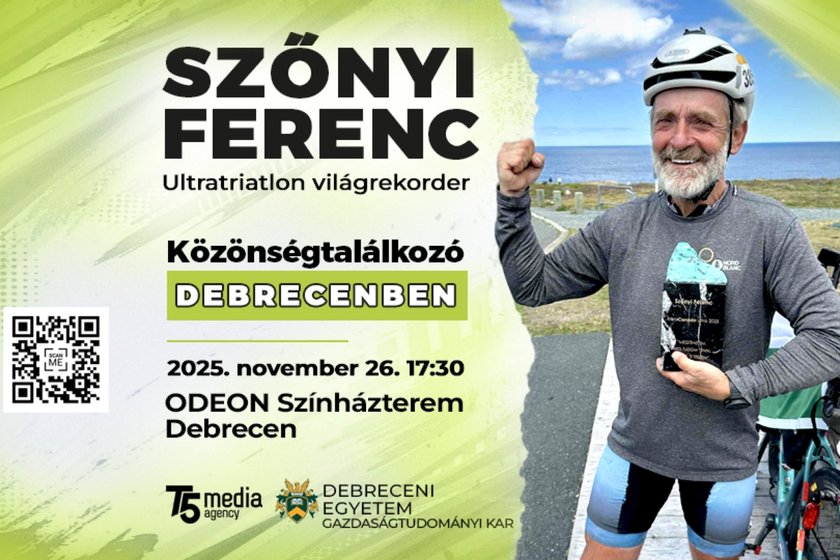 Szőnyi Ferenc ultratriatlon világrekorder Közönségtalálkozó Debrecenben