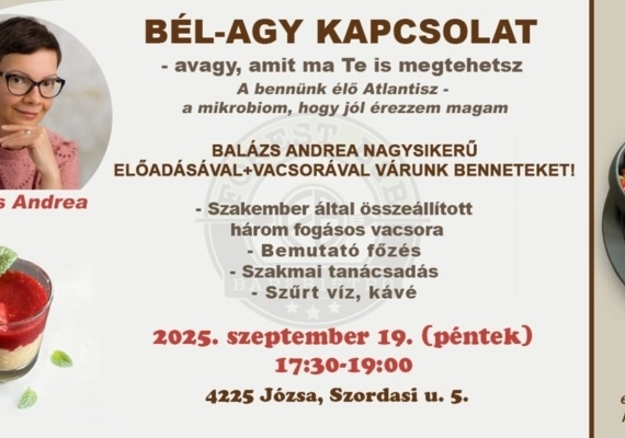 Bél-agy kapcsolat interaktív workshop Balázs Andrea