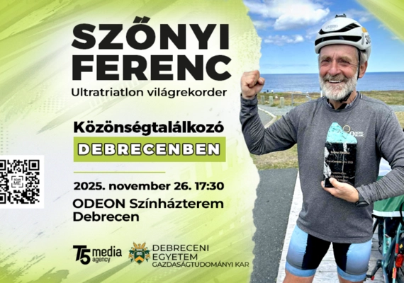 Szőnyi Ferenc ultratriatlon világrekorder Közönségtalálkozó Debrecenben